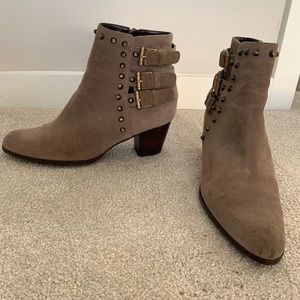 Suede studded booties